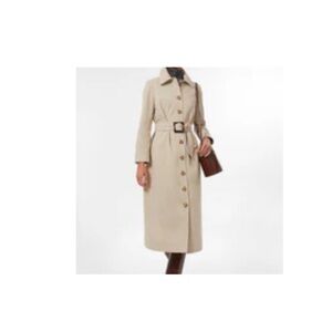 Tuckernuck Cream Trench Coat Classic Design Full Length